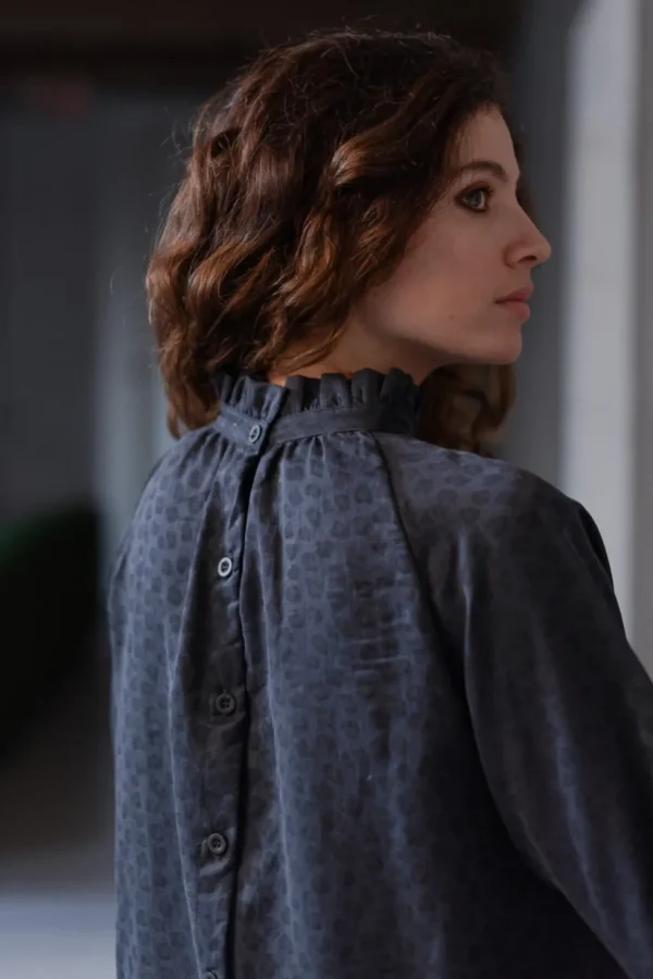 Blouse Chérie Léopard Indigo - Marlot Paris