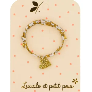 Bracelet Liberty Moutarde Cœur Or - Luciole et Petit Pois