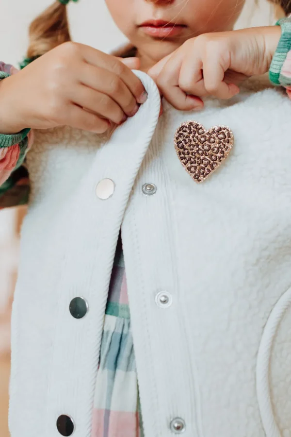 Broche Cœur Léopard - Luciole et Petit Pois