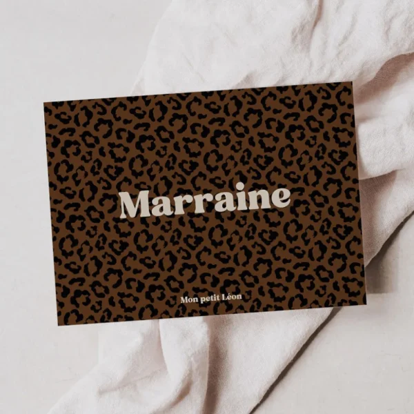 Carte Léopard "Marraine" - Mon Petit Léon