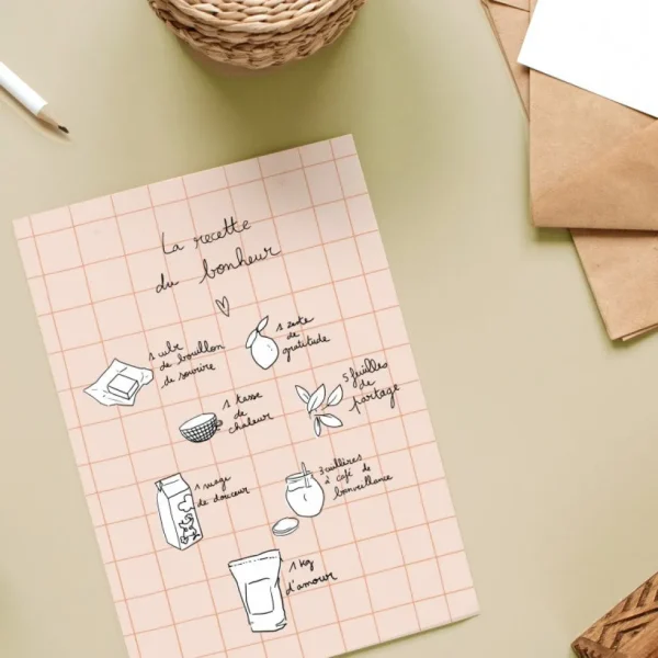 Carte Recette Bonheur - My Lovely Thing