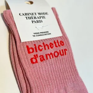 Chaussette "Bichette d'Amour" Rose - Cabinet Mode Thérapie