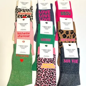 Chaussette "Bitch" Léopard - Cabinet Mode Thérapie