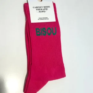 Chaussettes "Bisou" Rose - Cabinet Mode Thérapie