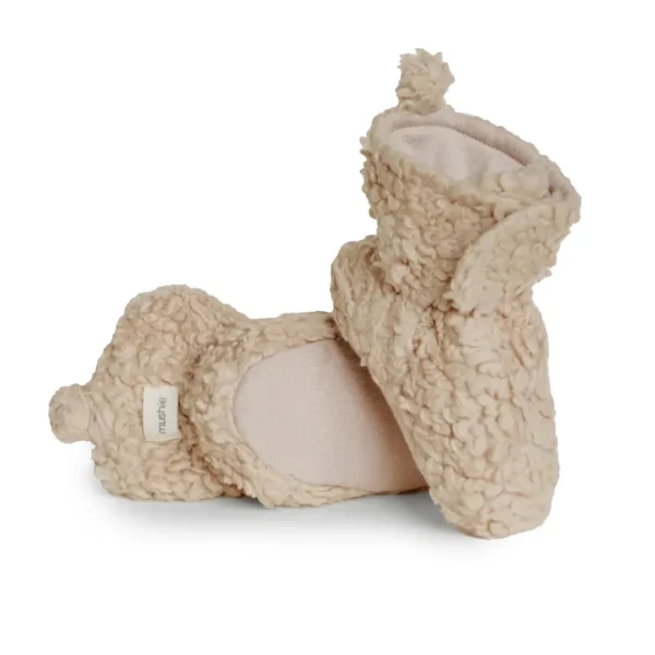 chaussons Bébé Sherpa Beige - Mushie