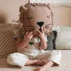 Coussin Brodé Lion Sesame - Nobodinoz