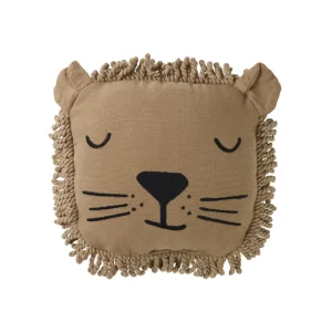 Coussin Brodé Lion Sesame - Nobodinoz