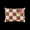 Coussin Rectangulaire Maroon Checks Fruits - Nobodinoz