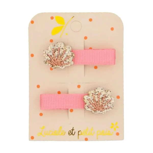 Duo de Barrettes Coquillages Roses - Luciole Et Petit Pois