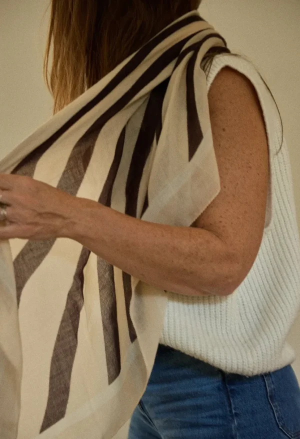 Foulard en Laine Zebra Beige - Gabrielle Paris