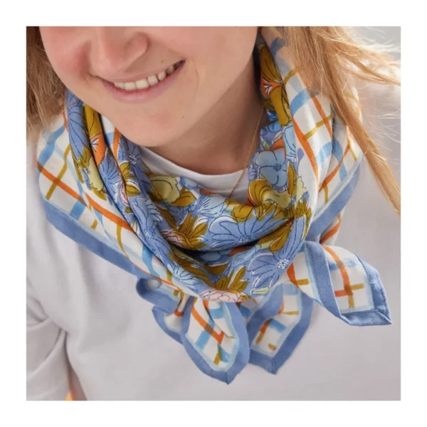 Foulard Indien Magic Garden Pervenche - Bonheur du Jour