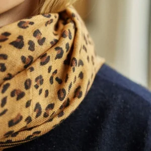 Foulard Laine Léopard Camel - Gabrielle Paris