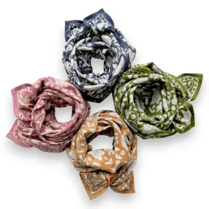 Foulard Latika Coeurs Châtaigne - Apaches Collections