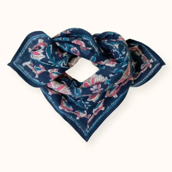 Foulard Manika Bird Céleste - Apaches Collections