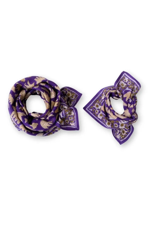 Foulard Manika Ours Violet - Apaches Collections