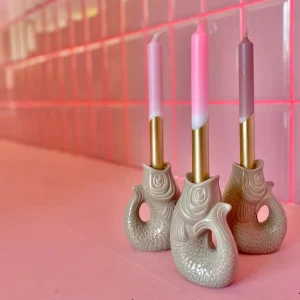 Lot de 3 Bougies Dip Dye Harvest Moon - Pink Stories