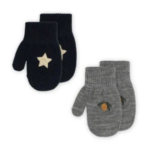 Lot de 2 Paires de Moufles Étoiles-Citrons - Konges Slojd