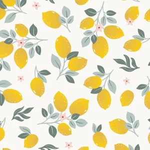 Papier Peint Louise Citrons Jaunes - Lilipinso