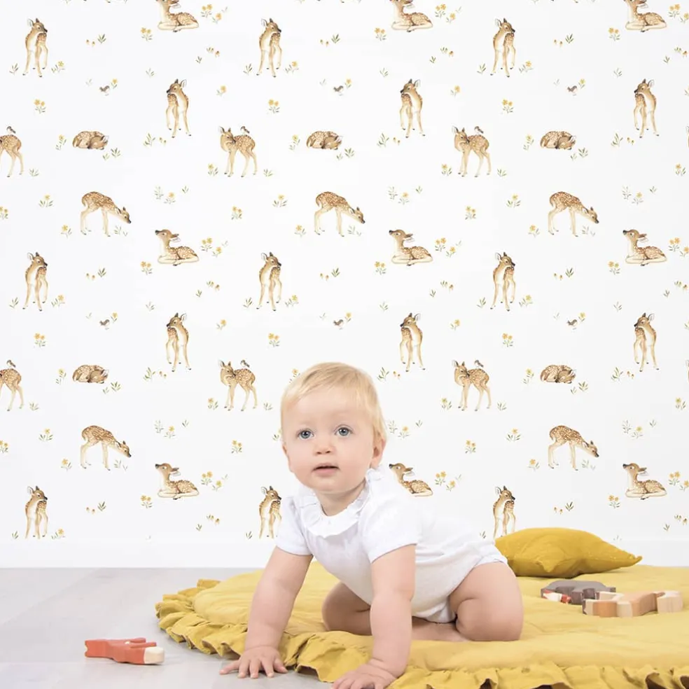 Papier Peint Vintage Faons - Lilipinso