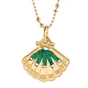 Pendentif Amulette Coquillage Or Green - Camille Enrico