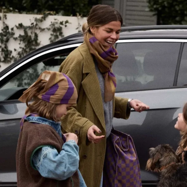 Petit Foulard en Laine Zebra Violet - Gabrielle x Horty