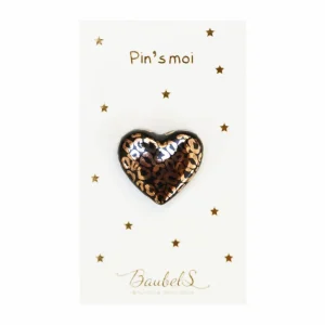 Pins Coeur Léopard Marron Doré - Baubels