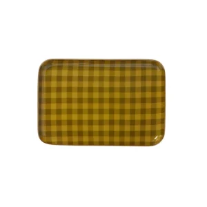 Plateau Tiny Vichy Olive - Bonheur du Jour