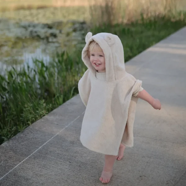 Poncho Ourson Beige - Mushie