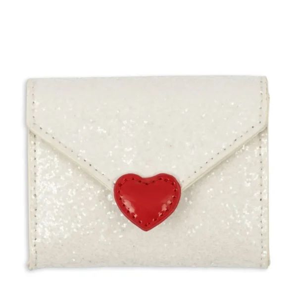 Porte Monnaie Lettre d'Amour Paillettes Crème - Konges Slojd