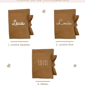 Protège Carnet de Santé Personnalisable Lin Camel - Oh la la Paris