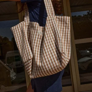 Sac à Mains Vichy Camel - Gabrielle Paris