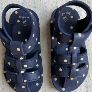 Sandales Bleu Marine à Pois - Konges Slojd