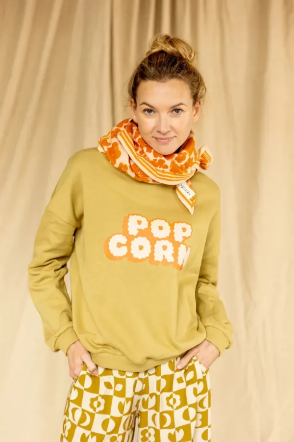 Sweat Nirali Pop Corn Placé Olive - Apaches Collections