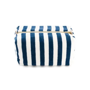 Trousse de Toilette Rayures Bleu Midnight - Rose In April